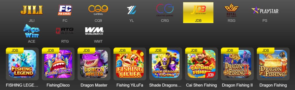 Phwin Fishing different game types